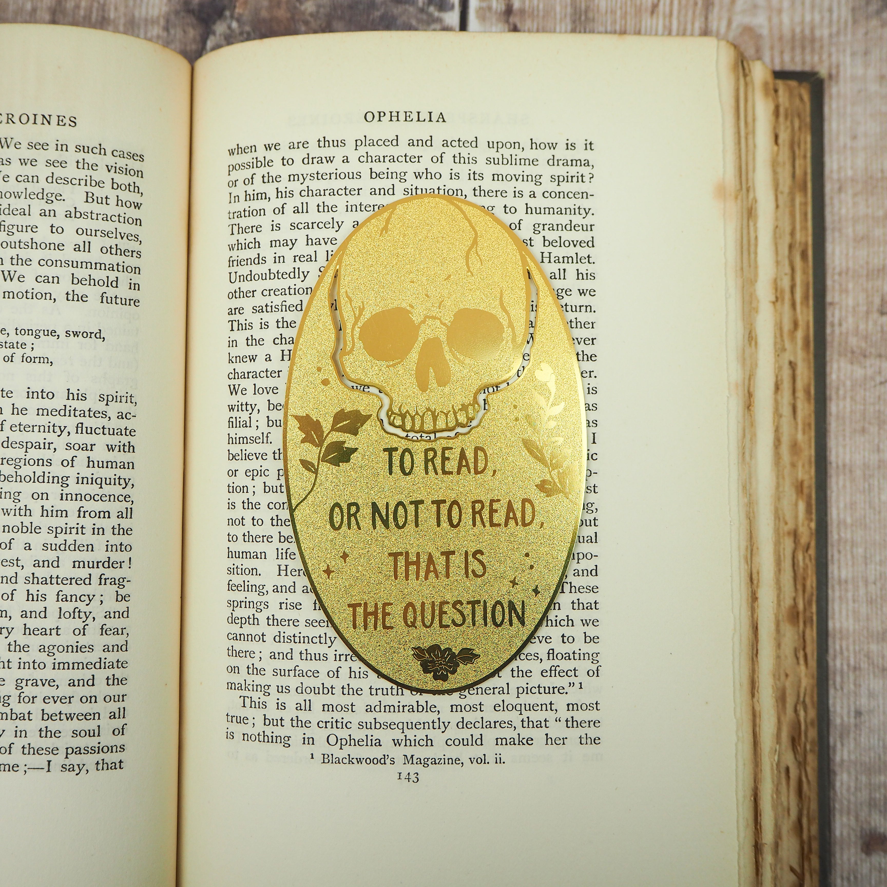 Hamlet Skull Brass Bookmark