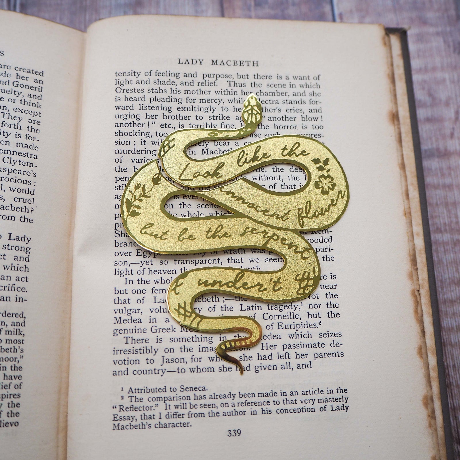 Lady Macbeth Brass Bookmark - Literary Emporium 