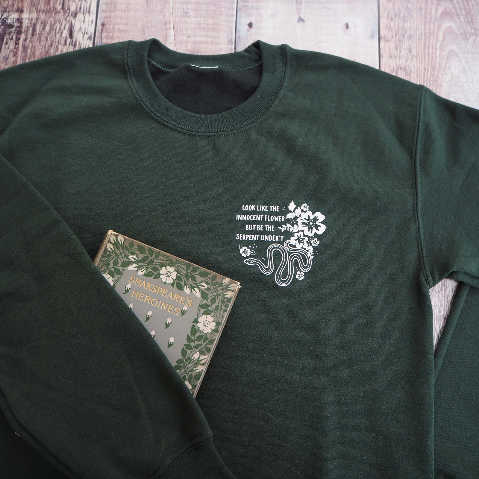 Lady Macbeth Green Sweatshirt - Shakespeare's Heroines Collection - Literary Emporium 