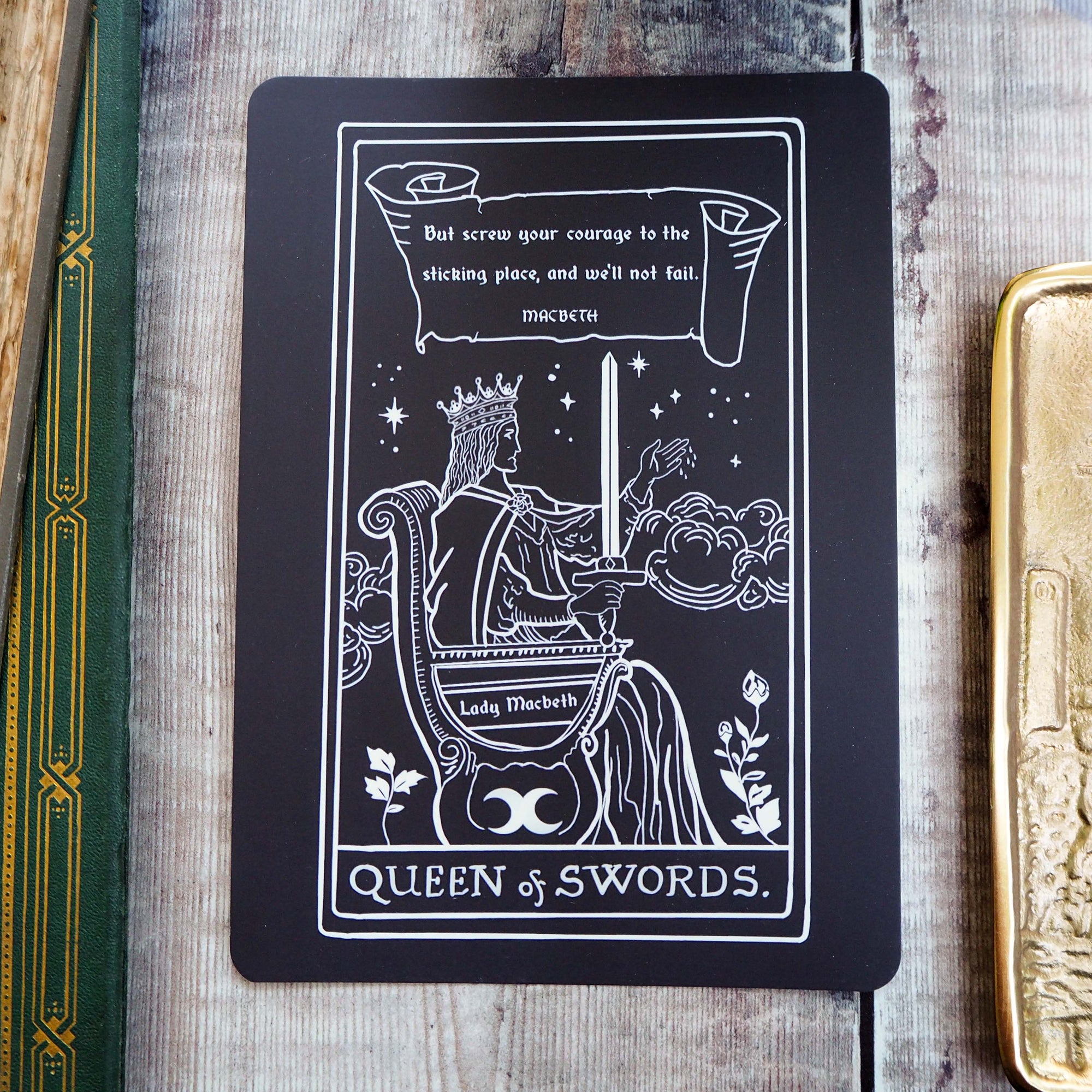 Lady Macbeth Tarot Card Mini Print - Queen of Swords - Shakespeare Tarot Collection - Literary Emporium 
