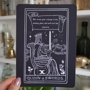 Lady Macbeth Tarot Card Mini Print - Queen of Swords - Shakespeare Tarot Collection - Literary Emporium 