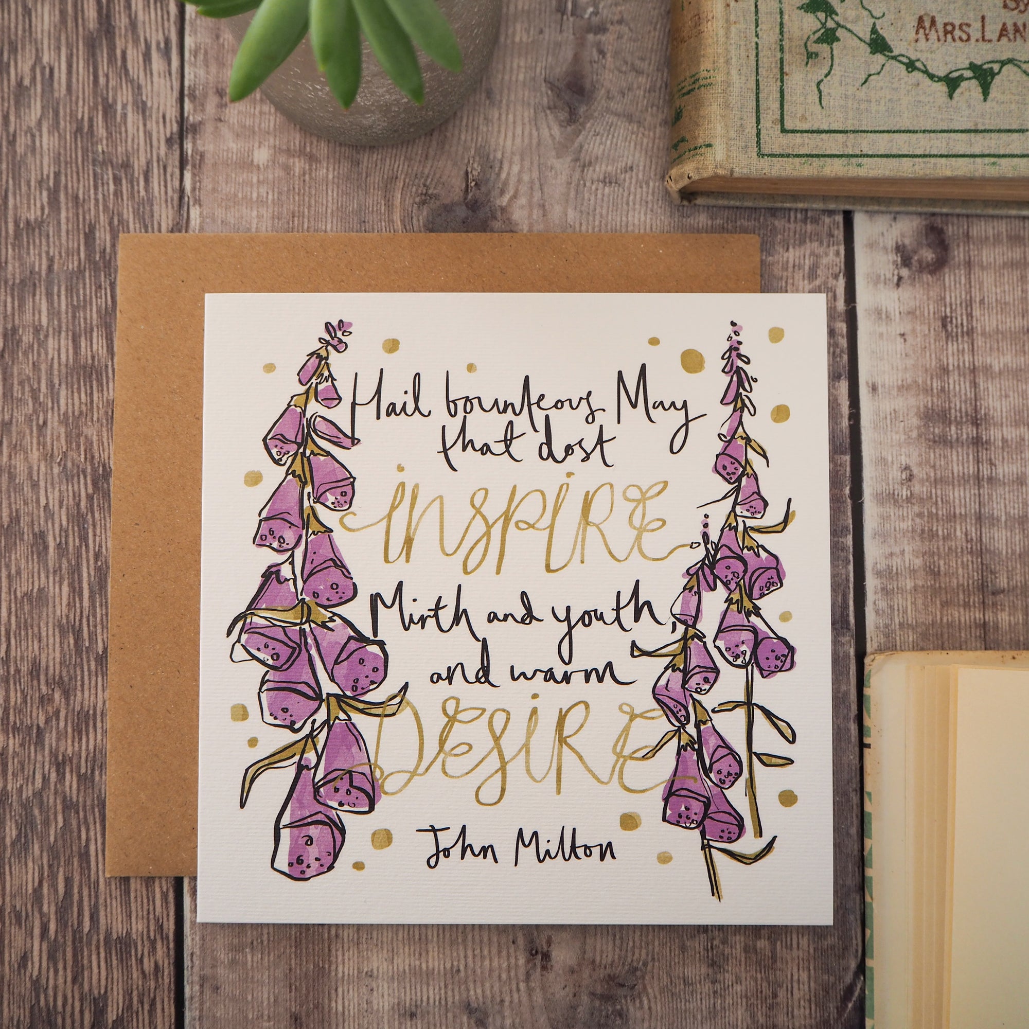 Literary Quote May Birthday Card - Literary Emporium 