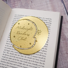 'Midnight Readers Club' Moon Brass Bookmark
