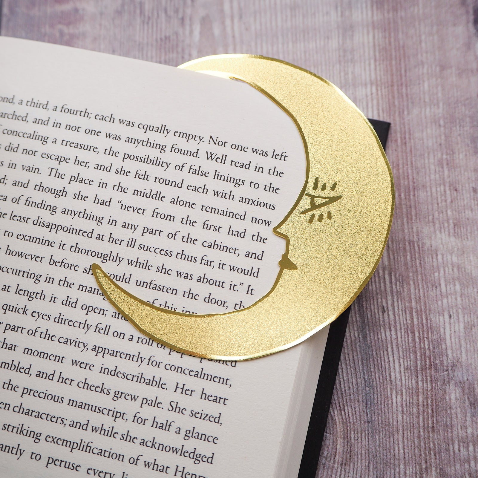 'Midnight Readers Club' Moon Brass Bookmark