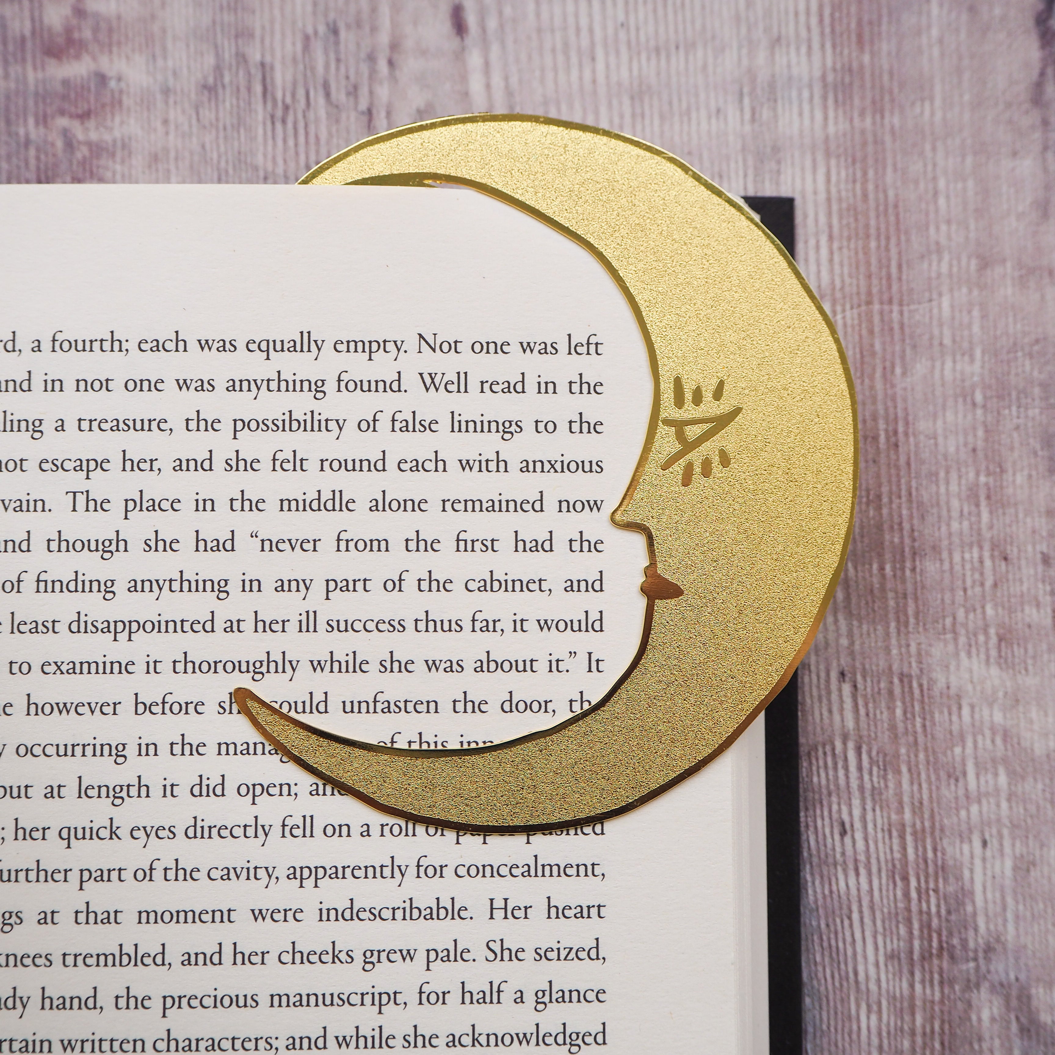 'Midnight Readers Club' Moon Brass Bookmark