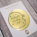 'Midnight Readers Club' Moon Brass Bookmark