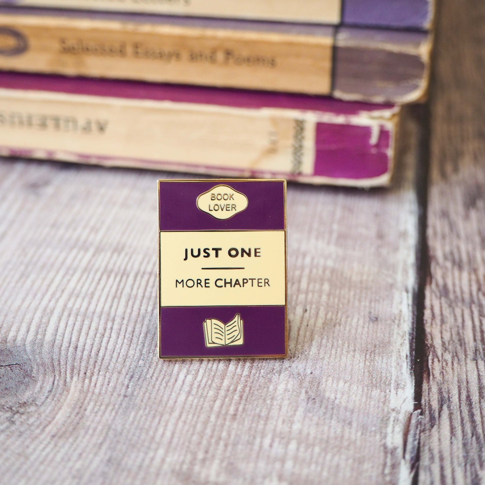 'Just One More Chapter' Enamel Pin - Literary Emporium 