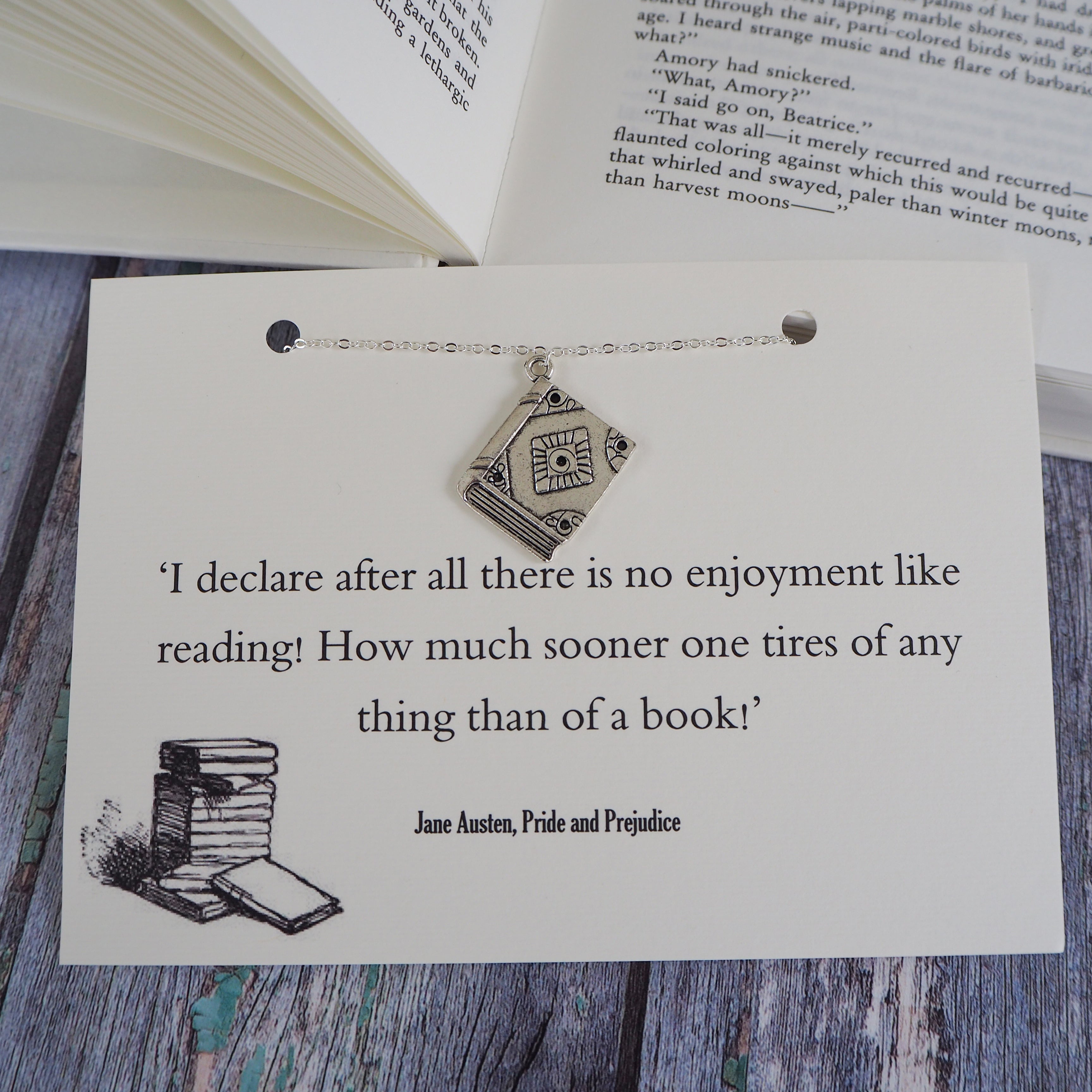 Pride And Prejudice Book Lover Necklace - Literary Emporium 