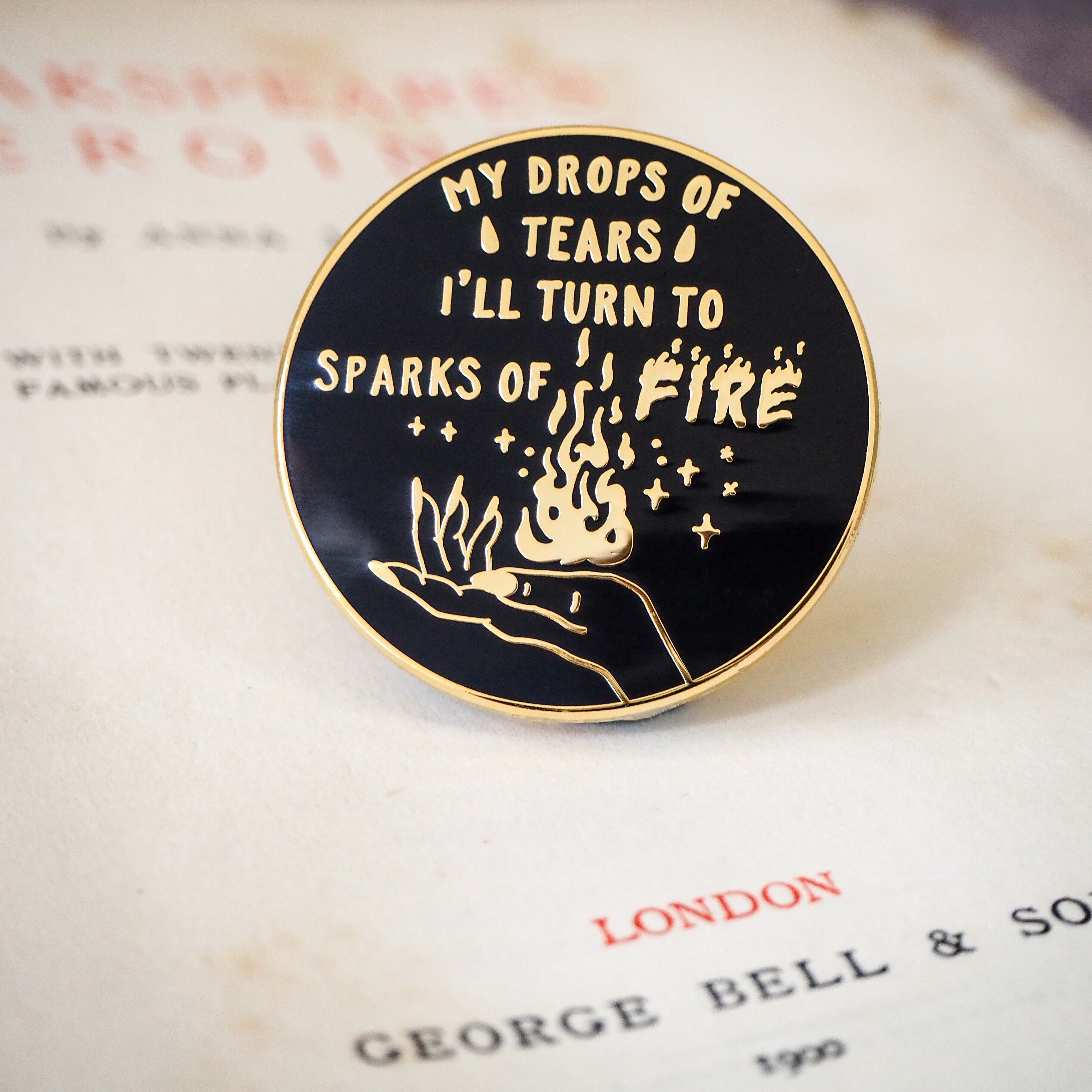 Queen Katharine Enamel Pin - Shakespeare's Heroines Collection - Literary Emporium 