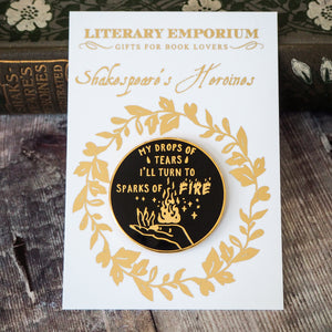 Queen Katharine Enamel Pin - Shakespeare's Heroines Collection - Literary Emporium 