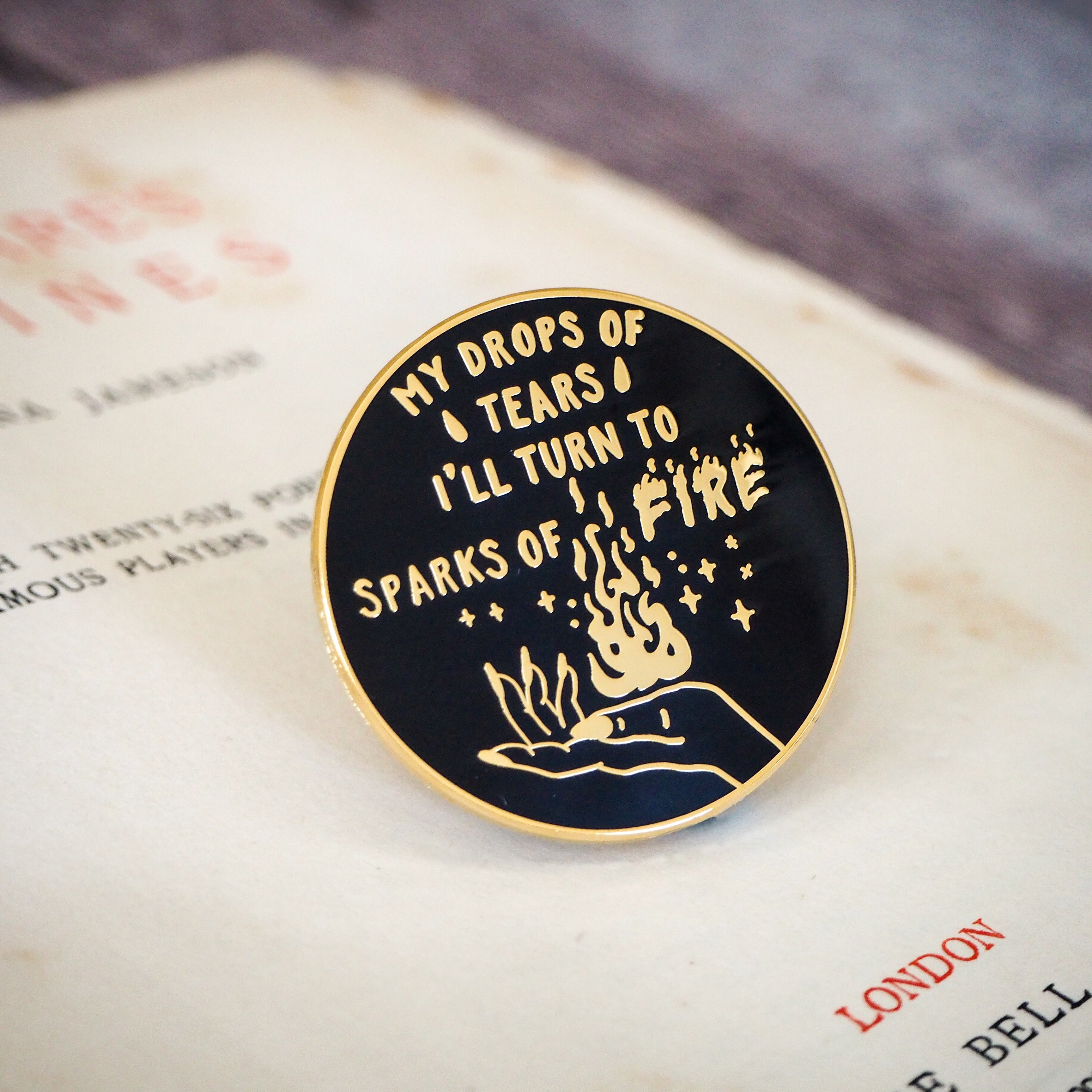 Queen Katharine Enamel Pin - Shakespeare's Heroines Collection - Literary Emporium 