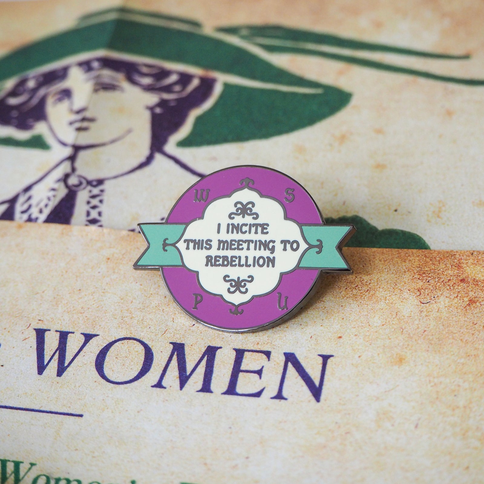 Rebellion Enamel Pin - Votes for Women Collection - Literary Emporium 