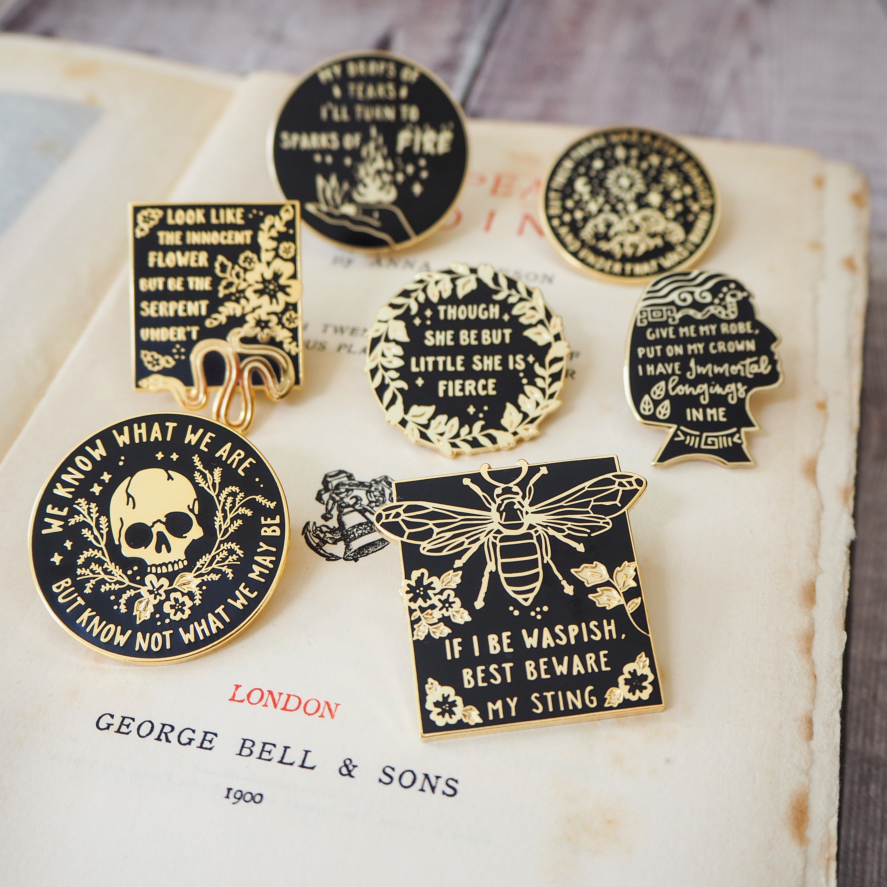 Shakespeare's Heroines Enamel Pin Set