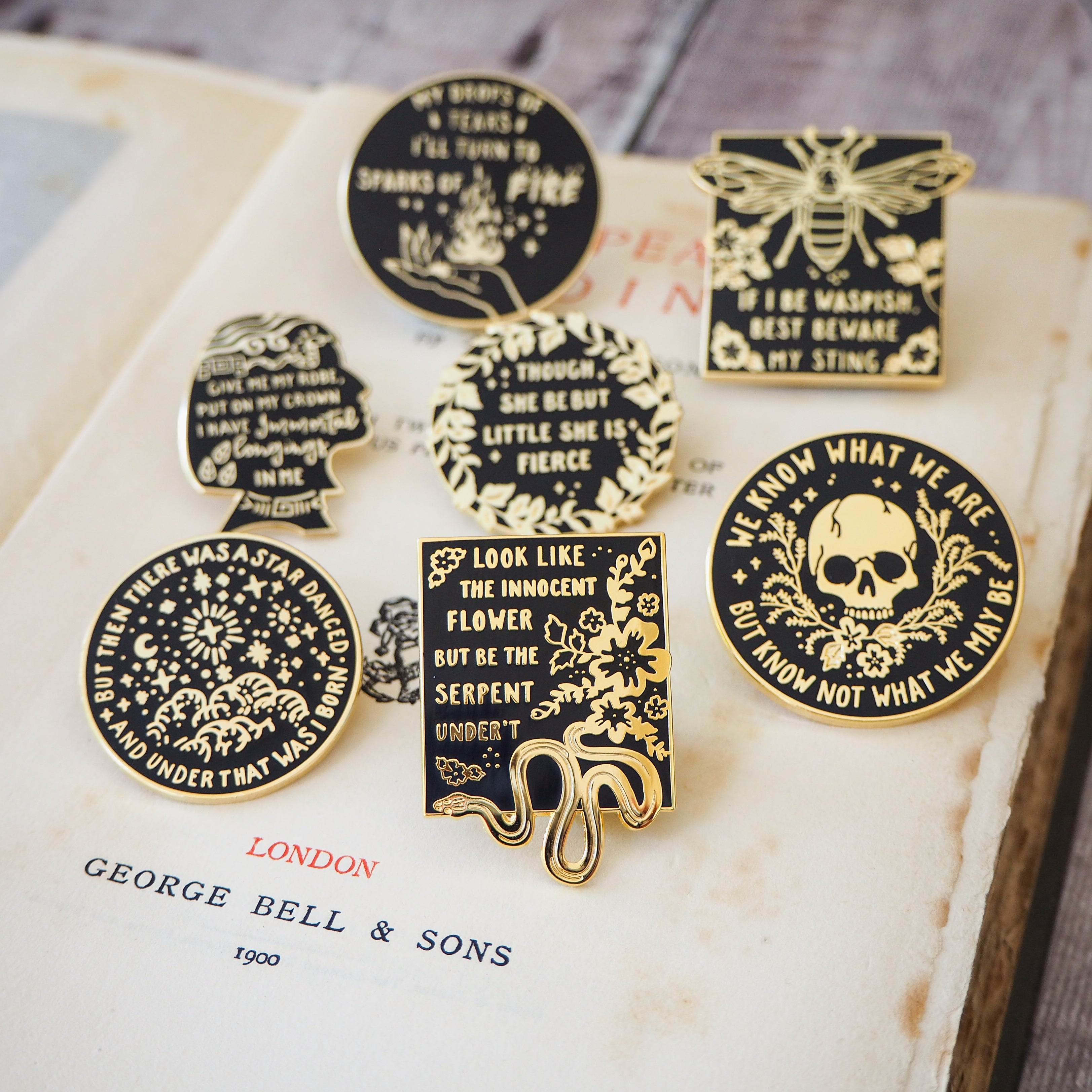 Shakespeare's Heroines Enamel Pin Set