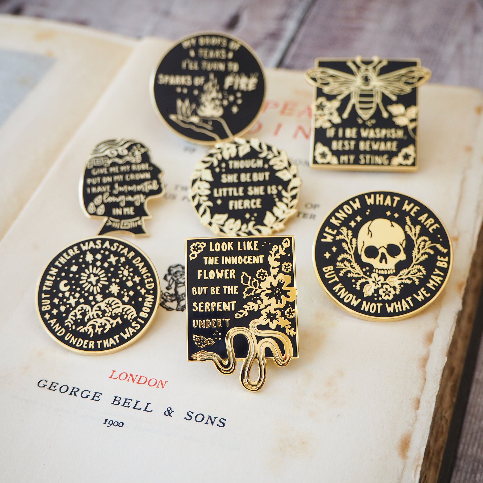 Shakespeare's Heroines Enamel Pin Set - Literary Emporium Ltd