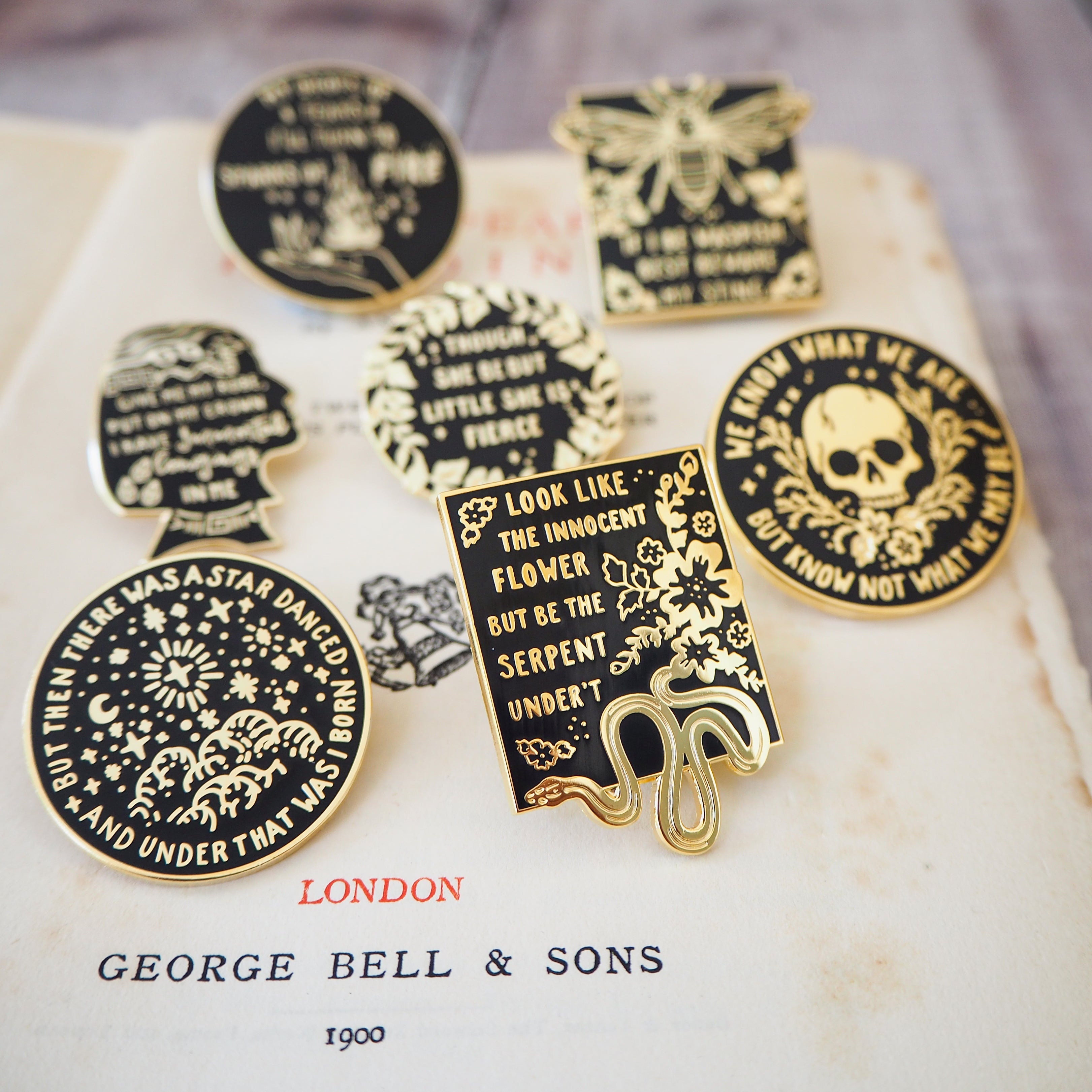 Shakespeare's Heroines Enamel Pin Set