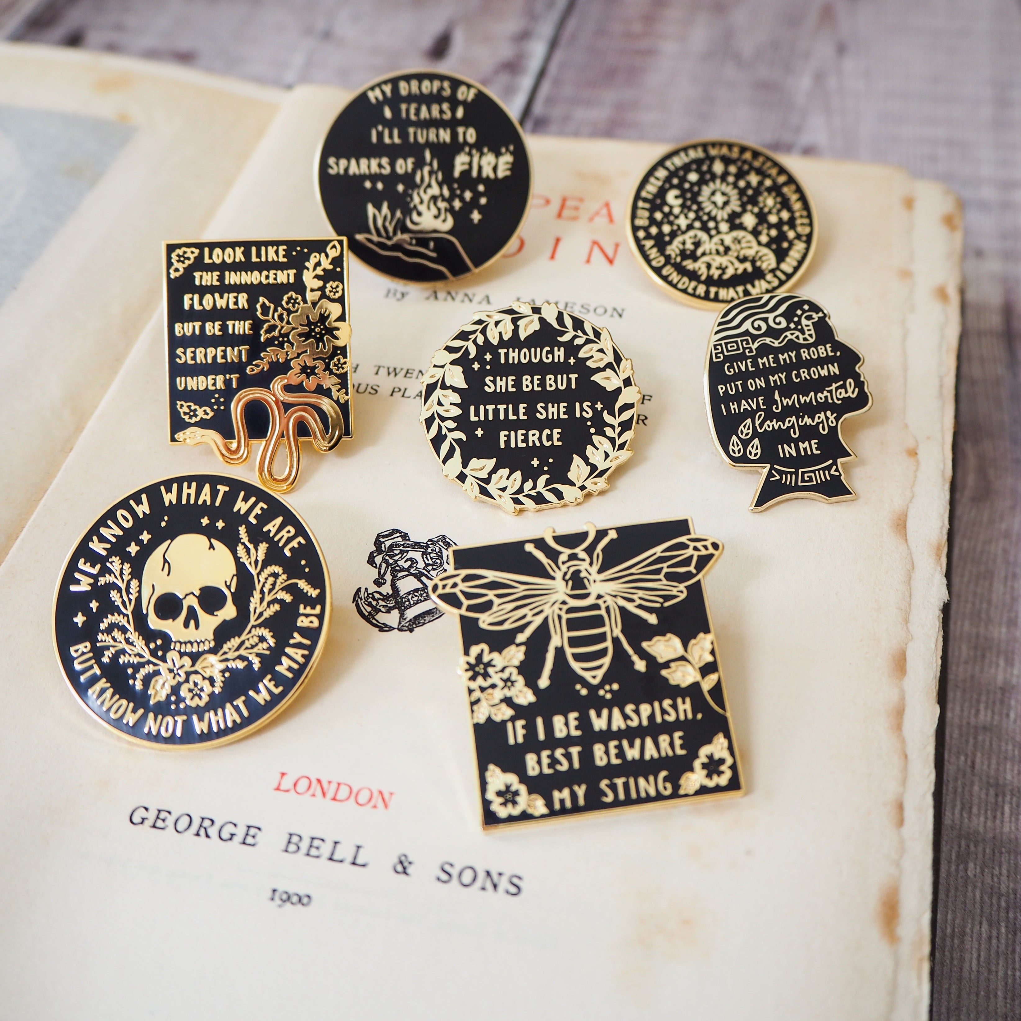 Shakespeare's Heroines Enamel Pin Set