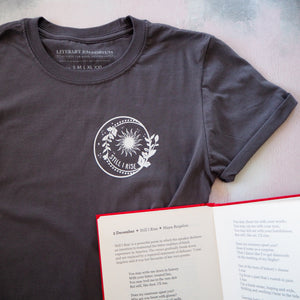 'Still I Rise' Dr Maya Angelou™ Charity T-Shirt - Charcoal - Literary Emporium 