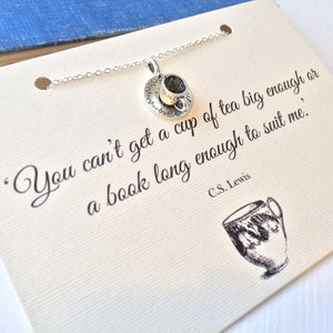 CS Lewis Quote Teacup Necklace - Literary Emporium 