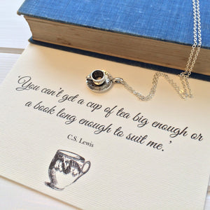 CS Lewis Quote Teacup Necklace - Literary Emporium 