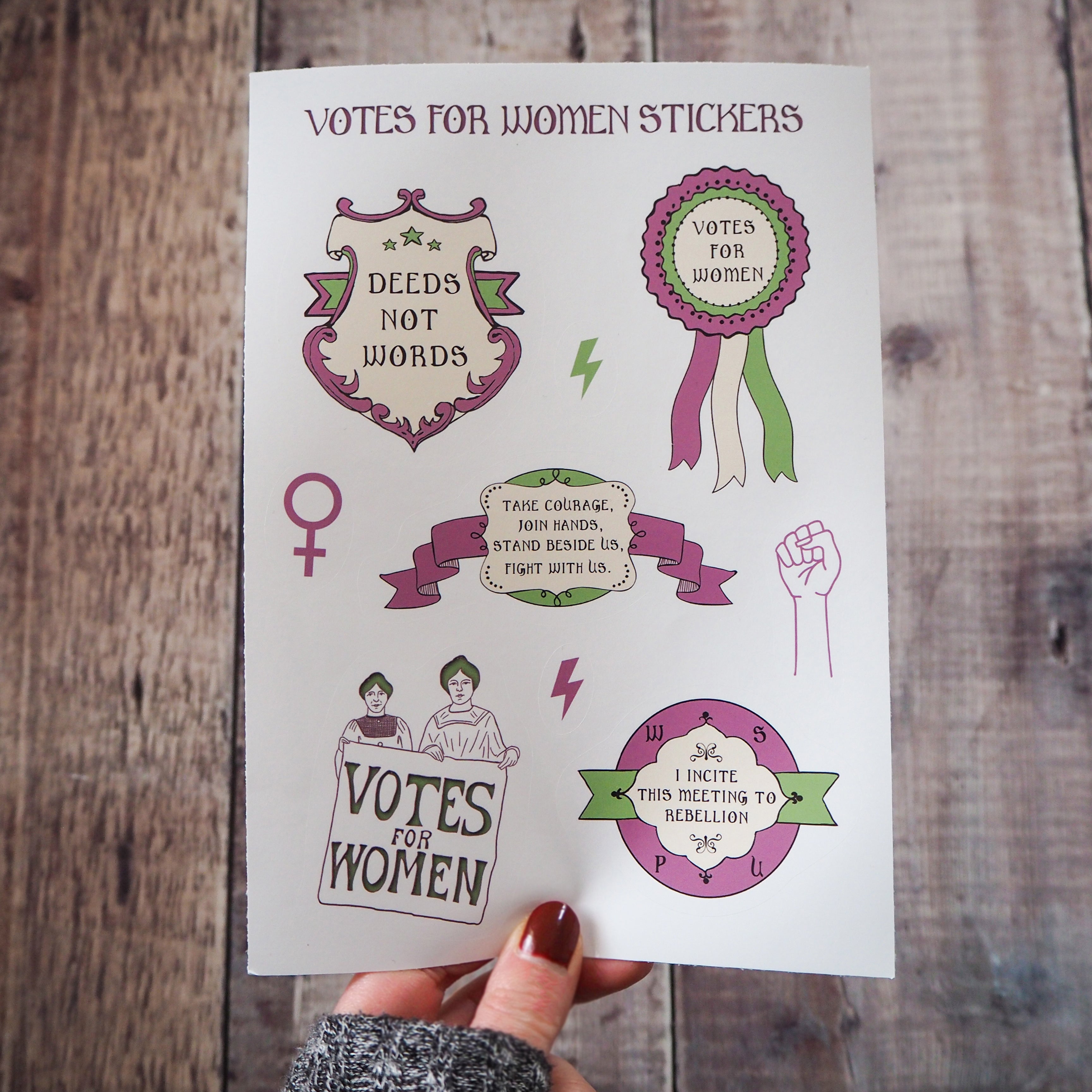 Votes for Women Vinyl Sticker Sheet - Literary Emporium 