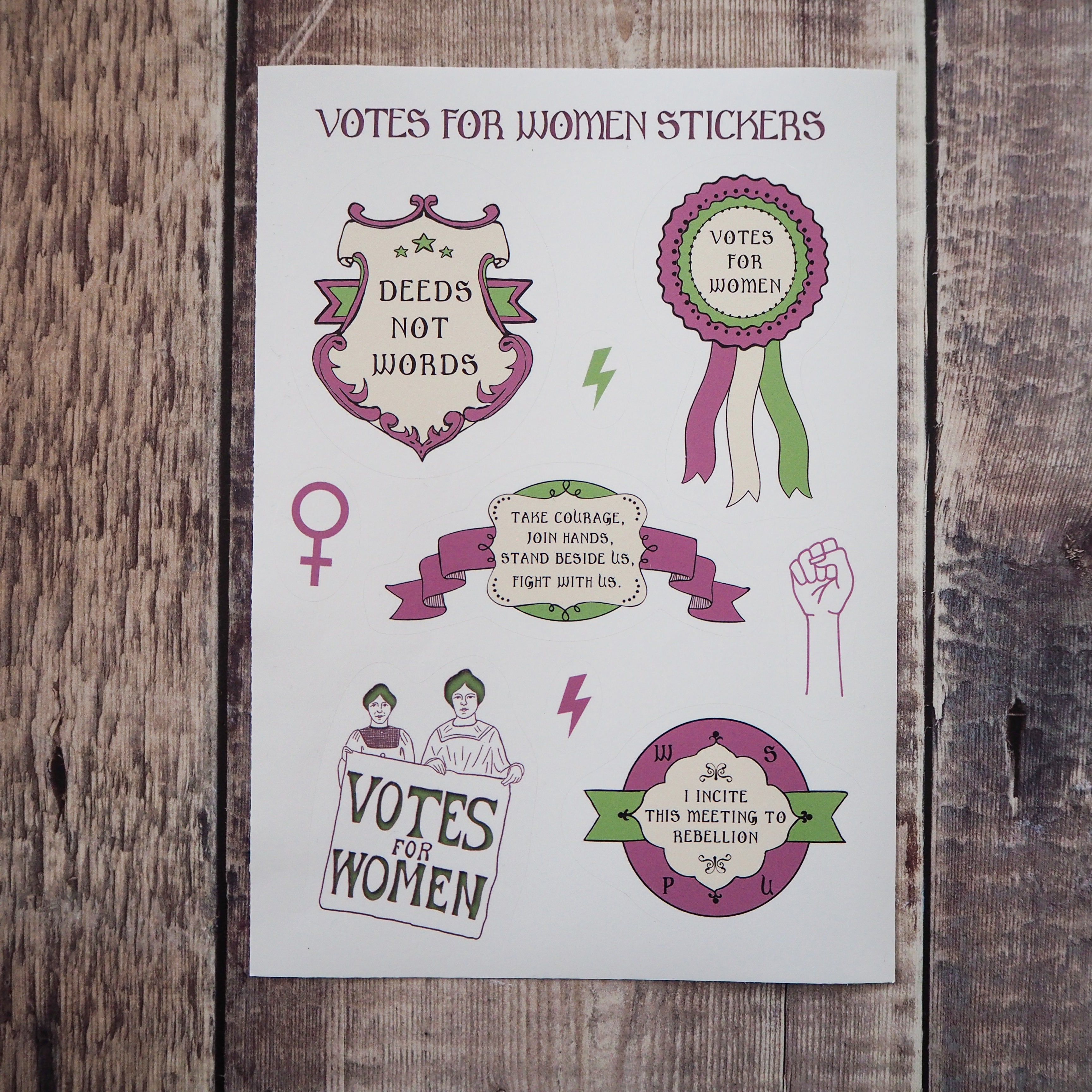 Votes for Women Vinyl Sticker Sheet - Literary Emporium 