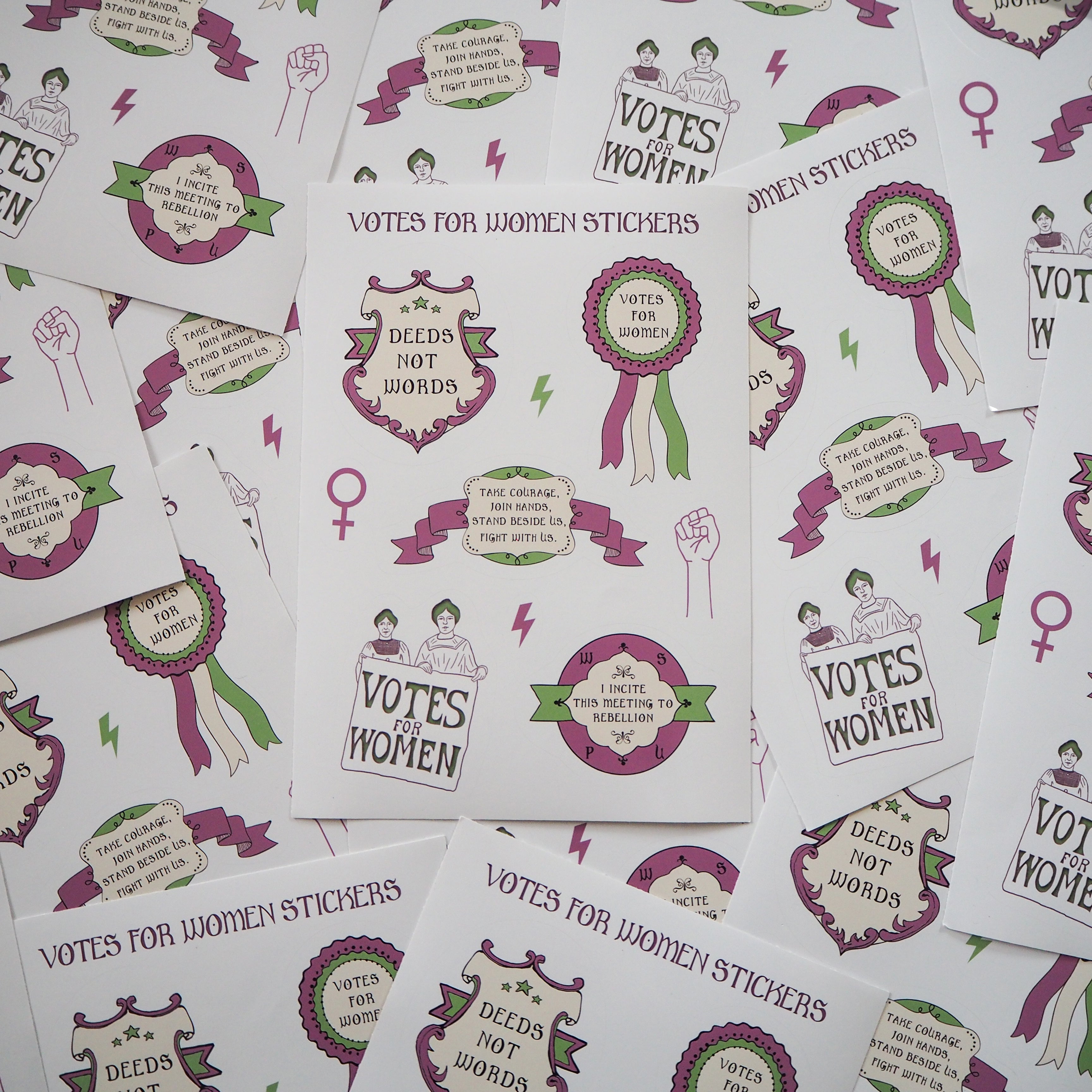 Votes for Women Vinyl Sticker Sheet - Literary Emporium 
