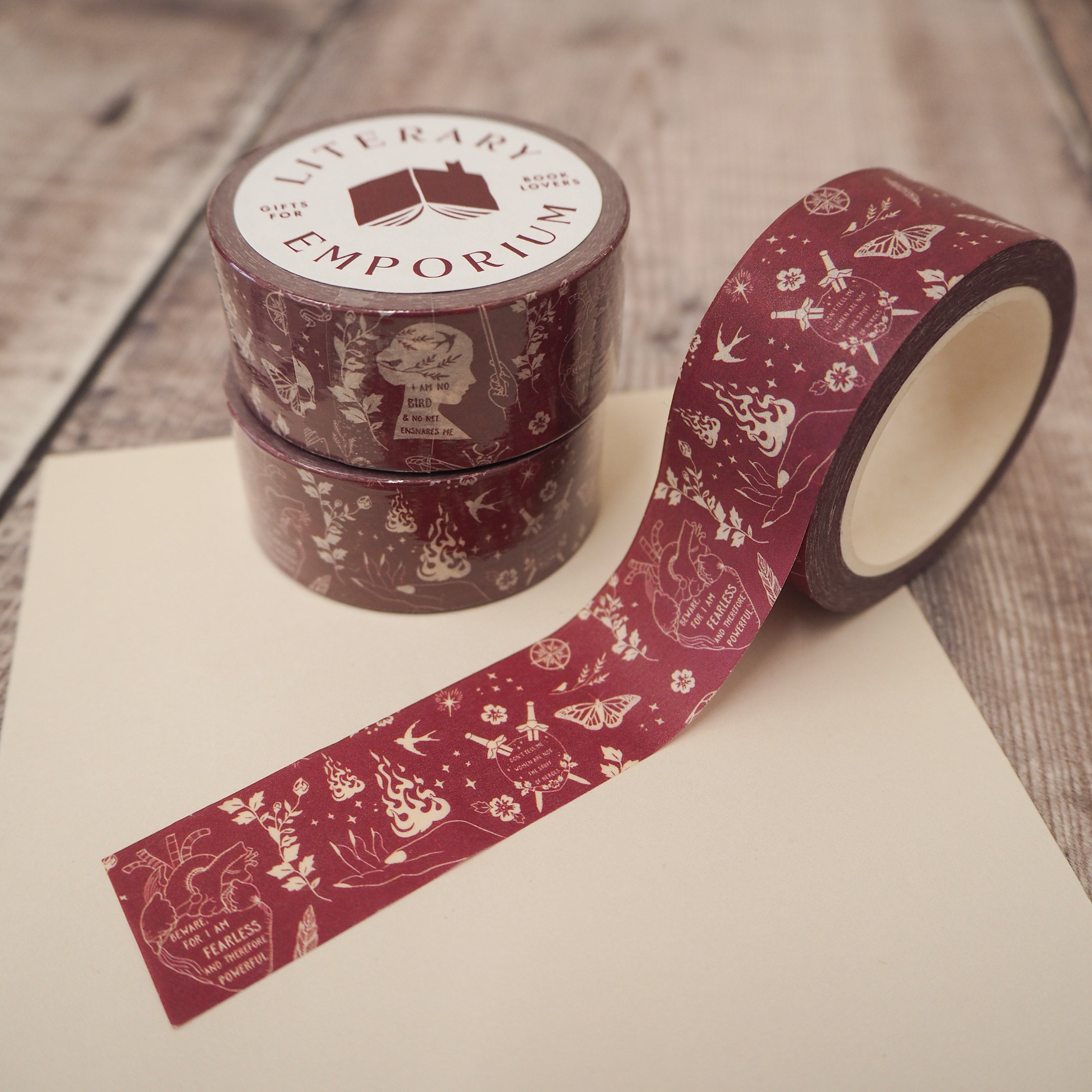Burgundy Washi Tape - Literary Emporium Ltd