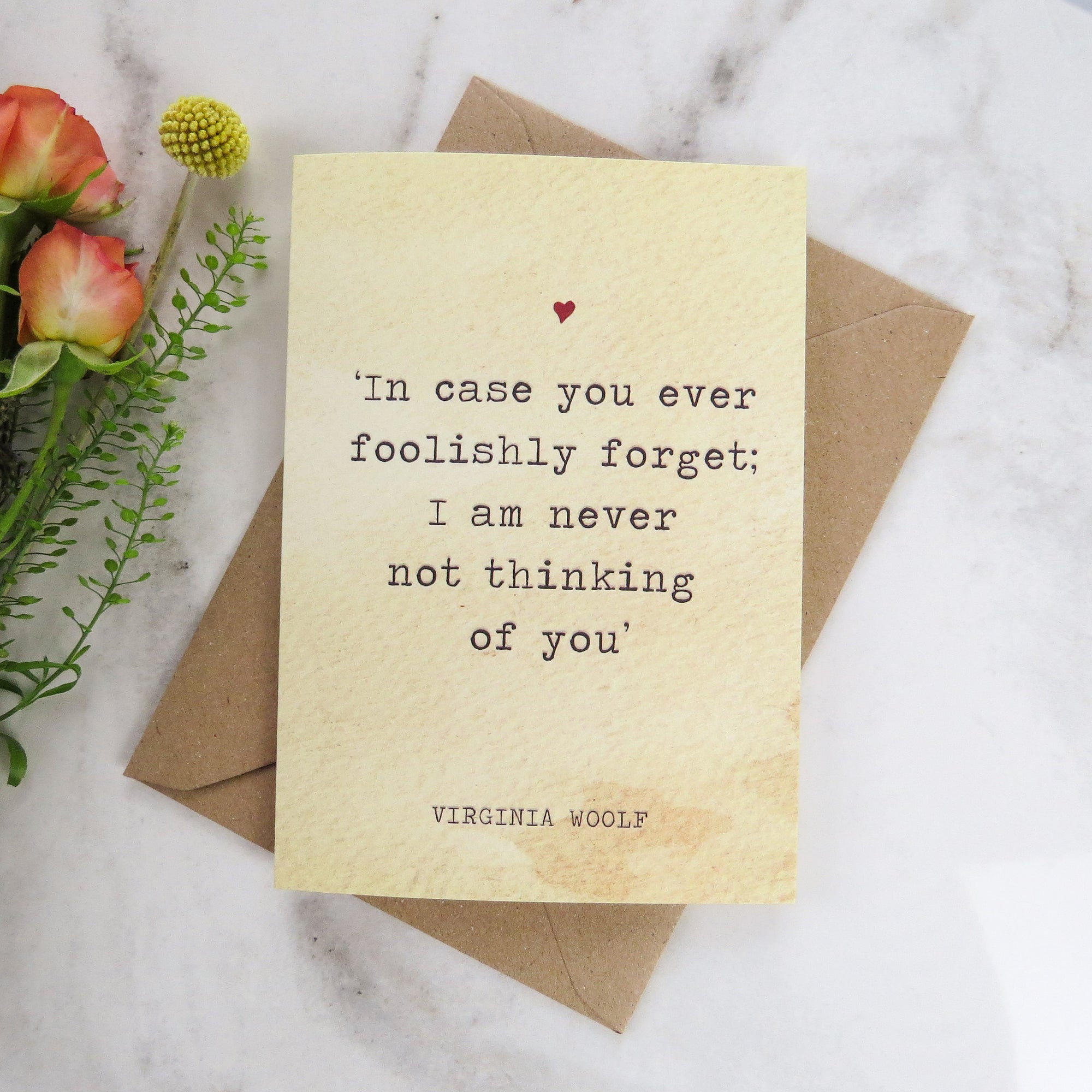 Literature Valentines Card Virginia Woolf Quote - Literary Emporium 